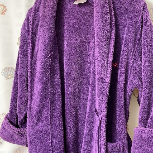 Bath Robe Purple Turkish Cotton - Picture 9 of 10